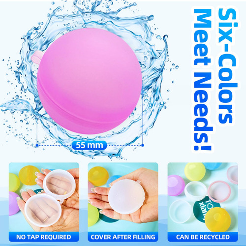 12 Pcs Globos De Agua Reutilizables, Bolas De Agua