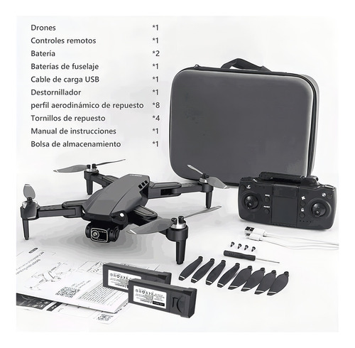 Mini drone Axnen L900 PRO SE con cámara 8K GPS 5GHz 2 baterías Negro
