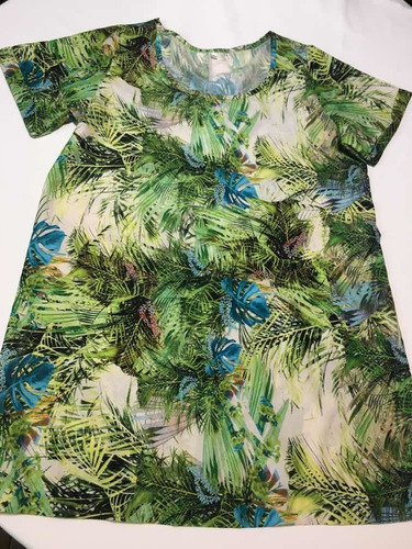 Vestido Verde Estampado Tropical Talle M