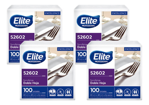 Elite Servilleta Mantel Doble Hoja 4 X 100 Unid