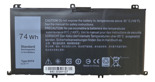 Batería De Laptop Dell 357f9 0gfj6 71jf41 6450 Mah
