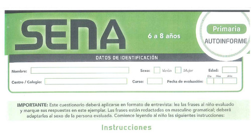 Test Sena Sistema De Evaluación Niños Y Adolescentes