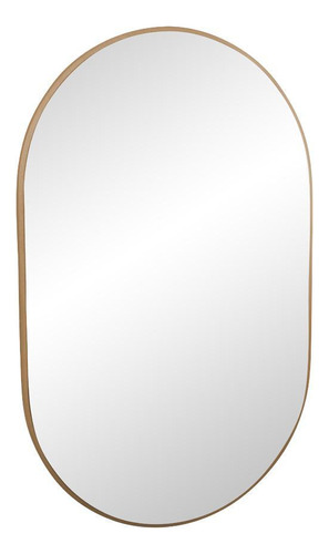 Espelho Oval Londres 80x50cm Com Borda Dourada