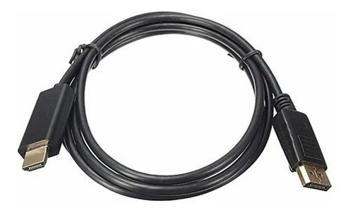 Cable Displayport A Hdmi 1.8 Metro Excelente Calidad Color Negro