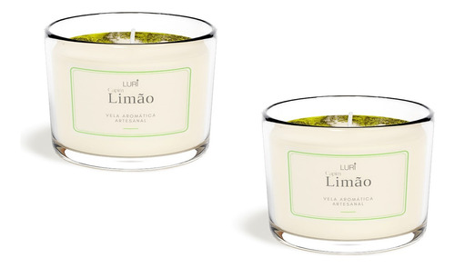 Kit 2 Velas Aromática Perfumada Vegetal Capim Limão