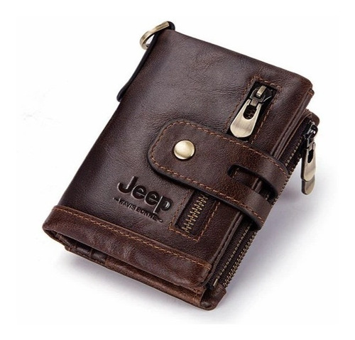 Imagen 3 de 10 de Cartera Jeep Billetera Con Monedero Cuero Genuino