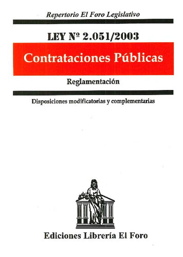 Libro Contrataciones Públicas Ley Nº 2.051/2003 De Varios