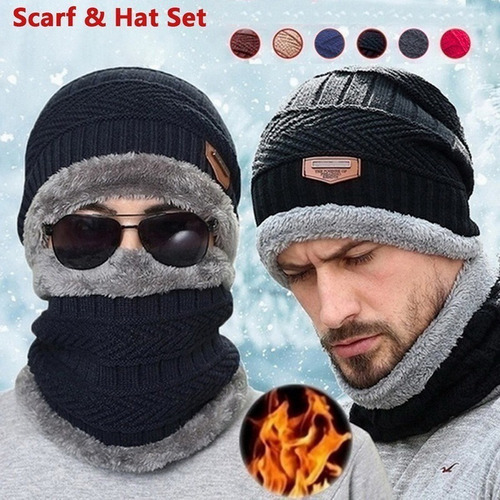 Conjunto De Gorros Y Guantes De Bufanda Cálida De Invierno