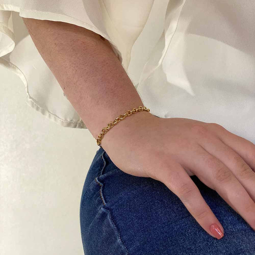 Pulseira Cartier De 4.5mm Em Ouro 18k Com Fecho Mola 18,0 Cm