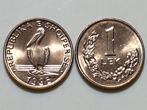 Monedas Mundiales Albania  1 Leke  Pelicano 1996 