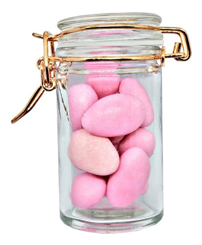 6 Potes Hermético Vidro Tampa Vidro 75ml Rose Gold Tempero