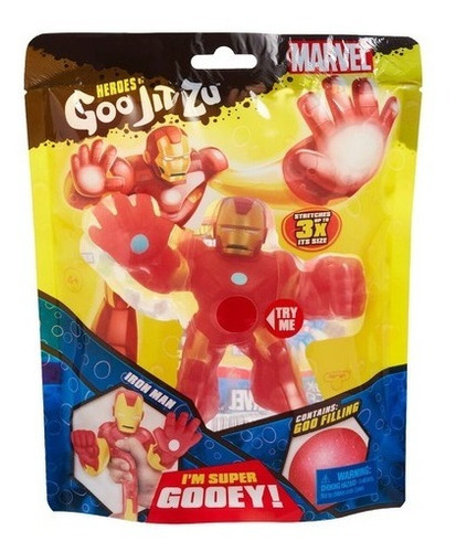 Muñeco Iron Man Goo Jit Zu Flexible Stretchy 12cm