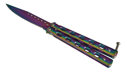 Navaja Mariposa Balisong Táctica Cuchillo Tornasolado