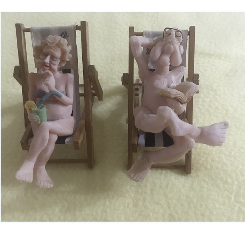 Adorno Figuras Decorativas Hombre Y Mujer En Relax