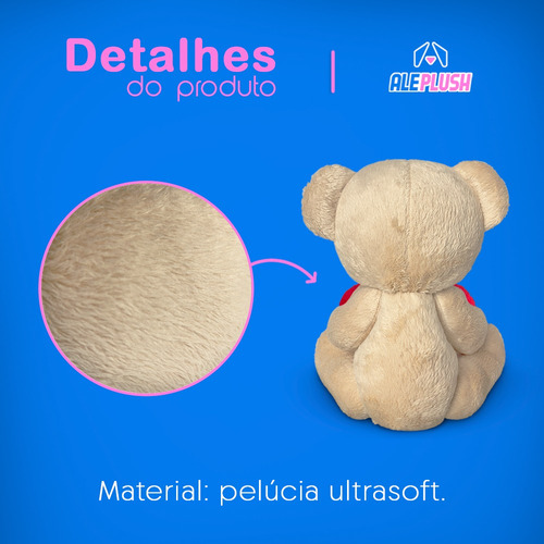 Ursinho De Pelúcia 15cm Articulado Com Coração Antialérgico