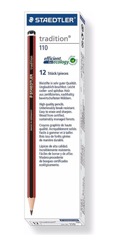 Lapiz Lapices Negro Staedtler Tradition 110 2h X 12 Un