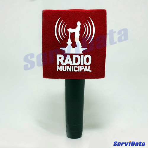 Capuchon Paraviento Micrófono Triangular Redondeado Con Logo