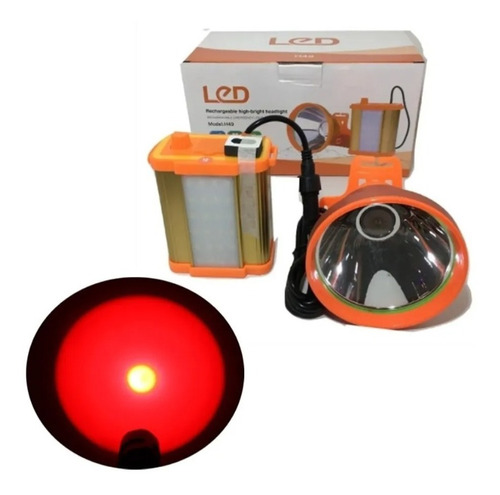 Foco De Caza 300w Conejero Manos Libres Luz Roja  Usb