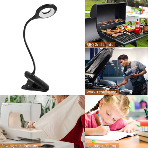 Lámpara De Lectura Con Pinza Para Cama, Con Temperatura De 5