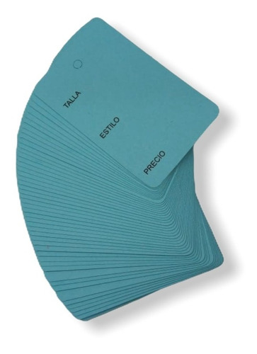 100 Etiquetas Azul Perforadas Para Etiquetar Ropa.
