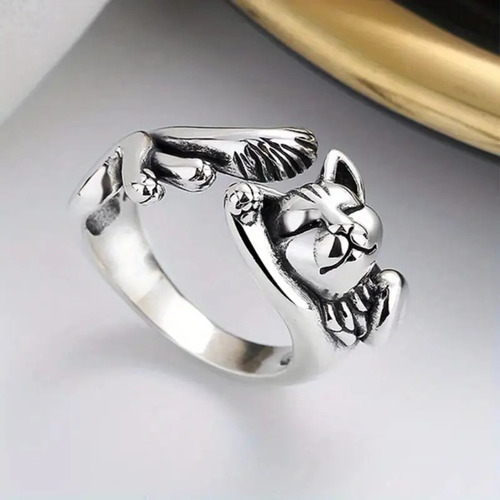 Anillo Ajustable En Forma De Gato