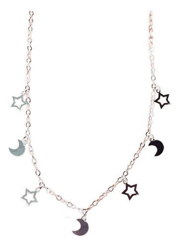 Collar Dije De Luna Estrella Mujer Novia Enamorada Amor