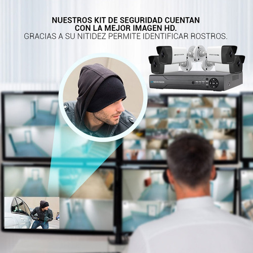 Kit 4 Camaras Seguridad Full Hd Exterior + Dvr 8ch Ip P2p