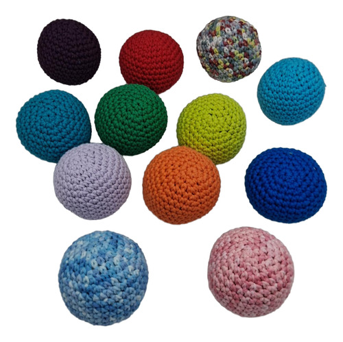 Esferas Estimulacion Pelotas Tejidas A Crochet Colores X 12