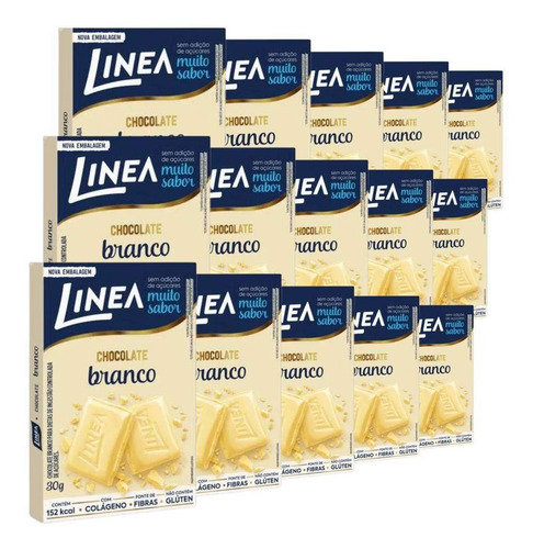 Chocolate Linea Diet Zero Açúcar Branco 15 Barras 30g.