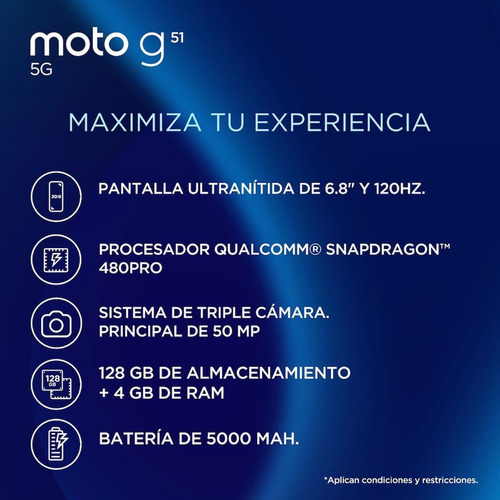 Motorola Moto G51 5g Usado Sin Accesorios Originales Impecab (Usado)