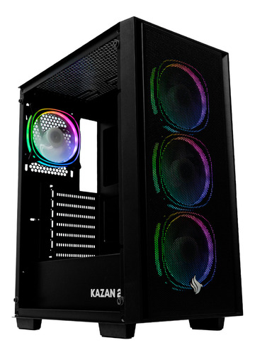 Gabinete Gamer Pichau Kazan 2 RGB, MID-Tower, Lateral de Vidro Temperado, com 4 Fans RGB