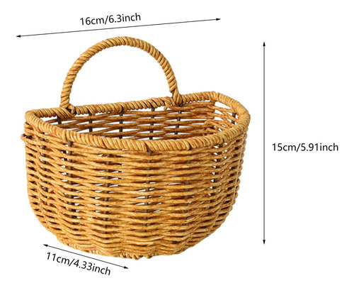 Cesta De Parede Semicircular Para Grande 16cmx11cmx15cm