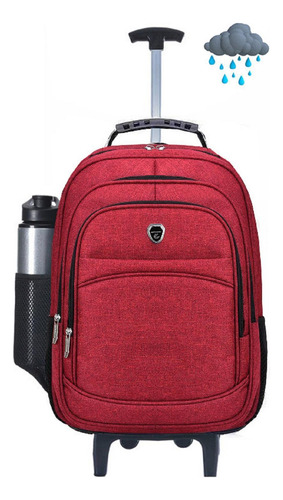 Mochila Com Rodinhas Escolar Faculdade Trabalho Viagens Red