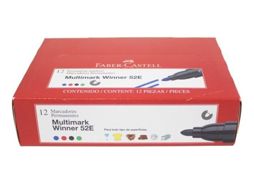 Pack Marcador Permanente Faber Castell X 12 Unidades Negro