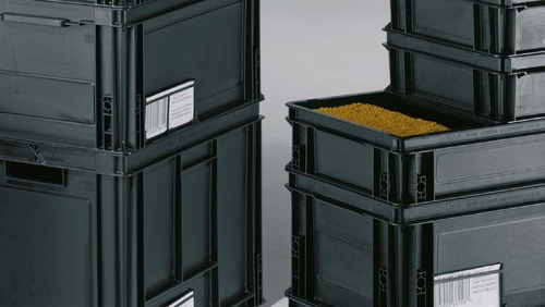 Caja Athena 60x40x32 Cm Negras Sin Tapa Apilables 60 Lts