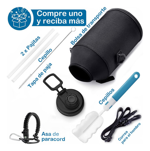 1920ml/64oz Termo De Acero Inoxidable,termo De Agua Con 2