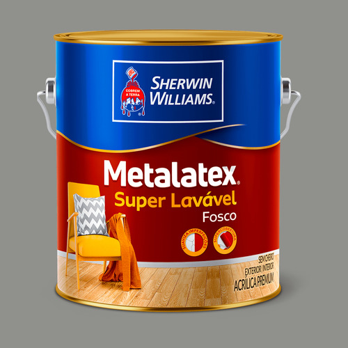 Tinta Fosco Super Lavável Xy Metalatex Cores Diversas 3,2lt Cor Prata