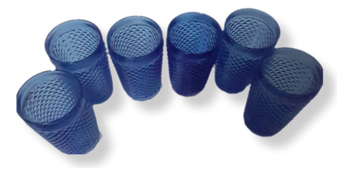 6 Copos Barroco Bico De Jaca 250-ml Azul Para Multiuso