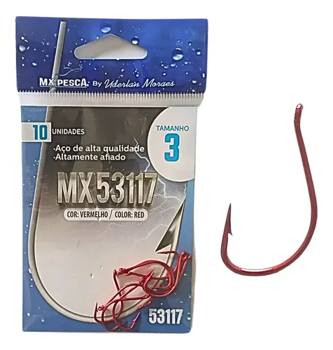 Anzol Idumezina 53117 Vermelho N3 - Mx Pesca Uderlan Moraes
