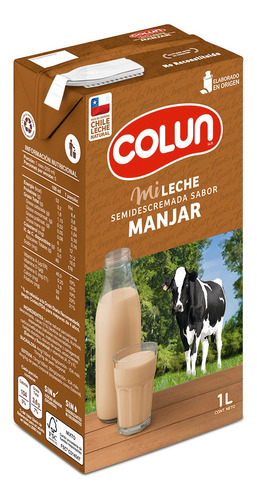 Leche Semidescremada Colun Sabor Manjar 1 L