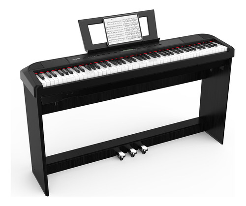 Homfan Piano Digital De 88 Teclas Con Peso Completo, Teclado