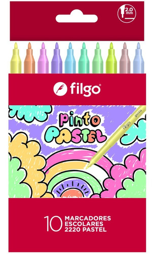 Marcador Marcadores Filgo Colores Pastel X 10 Unidades