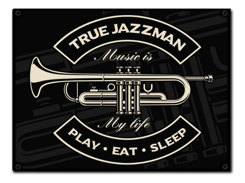 #896 - Cuadro Vintage - Trompeta Jazz Música Poster No Chapa