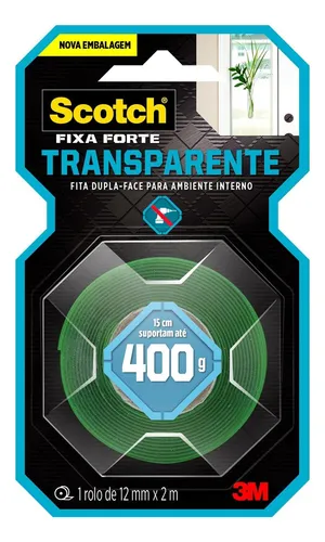 comprar Fita Fixa Forte Transparente Dupla Face Scotch 12mmx2m - 3m