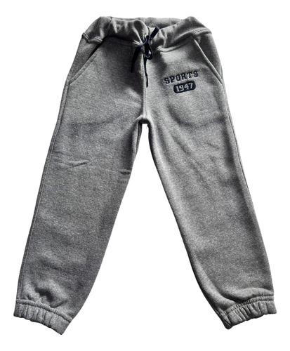 Conjunto Deportivo Iy Pants Cerrado Nyc Algodon Niño Gris Medio Bordado 2
