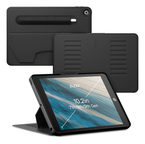 Funda iPad 10.2 Zugucase Muse Soporte Magnético Negro