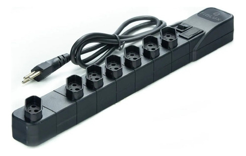 Filtro De Linha Slim 7 Tomadas 6+1 127/220V Cabo 3 Mts Fiolux