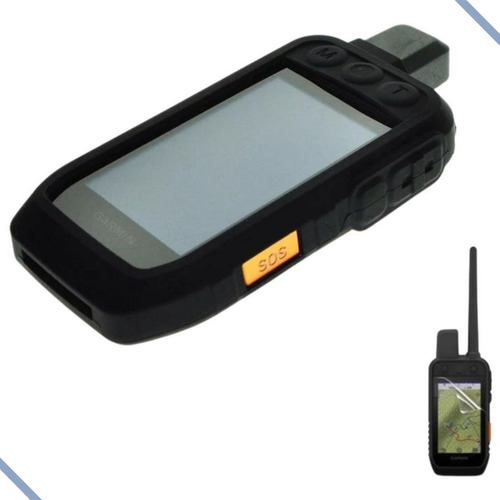 Funda de silicona para Garmin Alpha 200 GPS +, película de pantalla negra