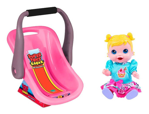 Kit Boneca Come E Faz Caquinha + Bebê Conforto - Supertoys