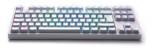 Teclado gamer VSG Alnitak QWERTY Kailh Brown español latinoamérica color blanco con luz RGB